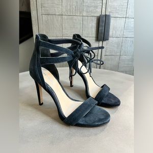 Gianni Bini navy suede stiletto sandals size 5.1/2